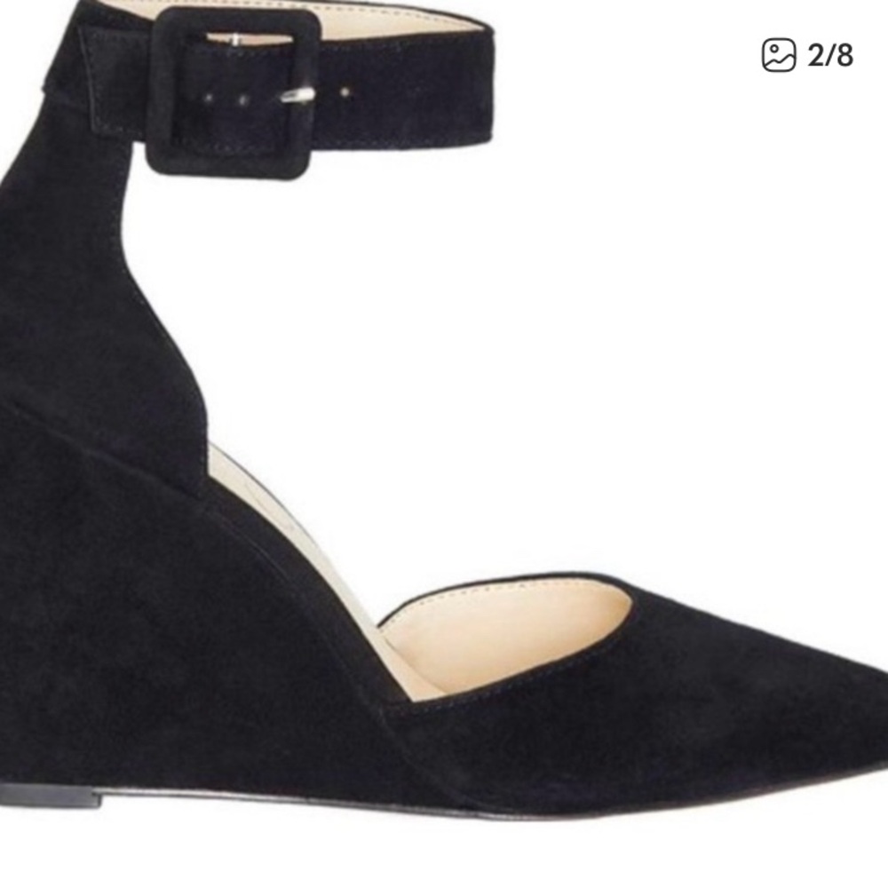 Jessica Simpson Wedge Suede Ankle Strap Point Toe Shoes Womens 10